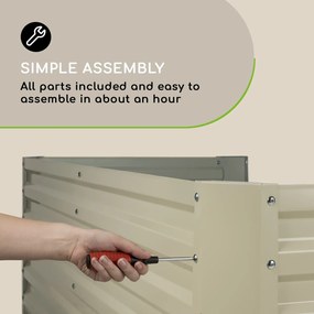 Blumfeldt High Grow Straight, magaságyás, 180 x 60 x 90 cm, 970 l, cinkelt acél, ezüst