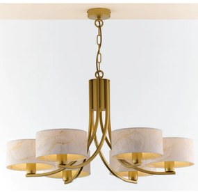 Jupiter 2098 - Láncos csillár ARTHUR 6xE27/15W/230V fehér/arany/márvány dekor