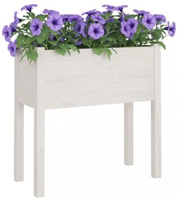 2 db fehér tömör fenyőfa kerti virágtartó 70 x 31 x 70 cm