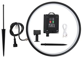 Tüskeszerű lámpa fekete 60 cm, újratölthető LED-del és napelemes IP65 - Adalind