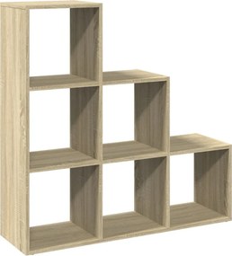vidaXL 3 szintes sonoma tölgy fa térelválasztó könyvespolc 99x29x99 cm
