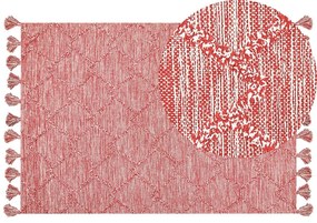 Piros pamutszőnyeg 160 x 230 cm NIDGE Beliani