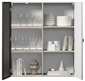 Lorini fali vitrin 100 cm - kasmír / fekete T-bar fogantyú