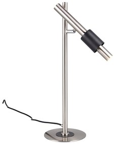 Fekete-ezüstszínű LED asztali lámpa (magasság 50 cm) Ikaris – Trio Select