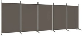 vidaXL 5 paneles antracitszürke szövet térelválasztó 433x180 cm