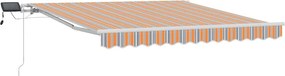 vidaXL Behúzható napellenző Sokszínű 300 x 250 cm Szövet és Acél