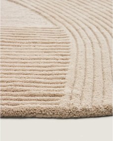 Krémszínű kézi szövésű gyapjú kerek szőnyeg ø 200 cm Domm – Kave Home