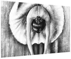 Balerína fekete-fehér képe (90x60 cm)
