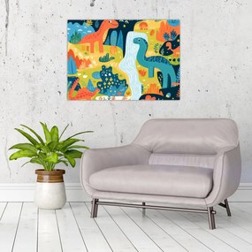 Kép - Vidám dinoszauruszok (70x50 cm)