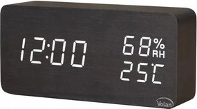 Óra Ébresztőóra Elektronikus Led Fa Álló – Dátum Hőmérő Higrométer