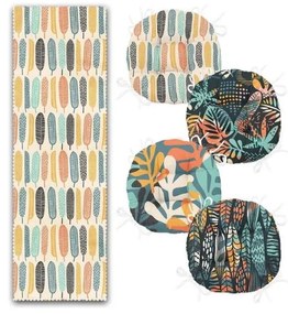 Asztali futó és székpárna szett 5 db-os Long Leaves – Mila Home