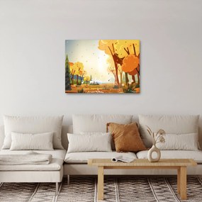Kép - őszi táj, illusztrációk (70x50 cm)
