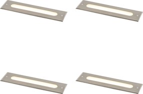 4 darabos modern acél talajspot szett 30 cm LED-del IP65 - Eline