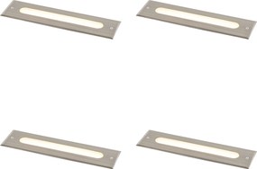 4 darabos modern földbe süllyeszthető lámpa szett acél 30 cm LED-del IP65 - Eline