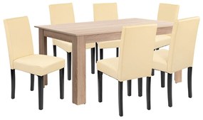 Leon 6+1 étkező garnitúra sonoma tölgy-bézs