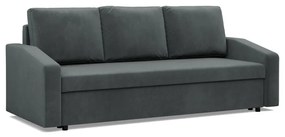 Zeus kanapéágy, bársony, hab töltet, döntött kartámasz, szürke