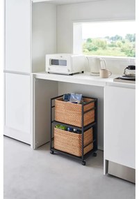 Fekete fém gurulós polcos állvány 42x60 cm Tower – YAMAZAKI