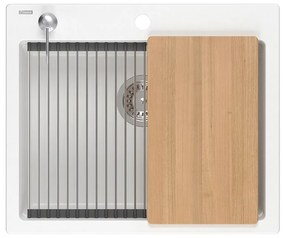 gránit mosogató KURT 110 WORKSTATION White