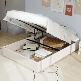 Kárpitozott ágy franciaágy 160x200 Nincs fejtámla Hidraulikus Bézs