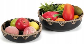 Miska Tál Gyümölcsök és Zöldségek számára, fém, dekoratív, 2 darabos szett