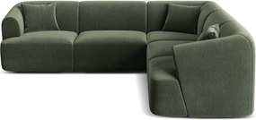 Zöld bársony sarokkanapé Campi – Cosmopolitan Design