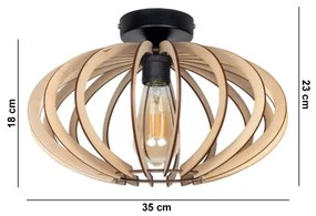 Felületre szerelhető csillár EARTH 1xE27/60W/230V fekete/bézs