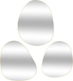 Tükör Arany Keretben Tükör Szett 3 Db-os Szabálytalan Forma