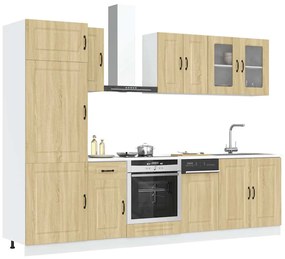 vidaXL 8 részes konyhaszekrény szett Kalmar sonoma tölgy műszaki fa