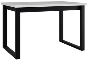 Asztal Victorville 327Fehér, Fekete, 78x92x160cm, Hosszabbíthatóság, Laminált forgácslap, Fém