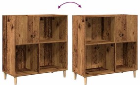 antik fa színű szerelt fa hanglemezszekrény 84,5 x 38 x 89 cm