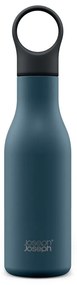 Sötétkék rozsdamentes acél utazó ivópalack 500 ml Loop – Joseph Joseph