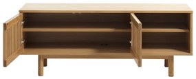 Natúr színű TV-állvány tölgyfa dekorral 143x55 cm Tiber – Unique Furniture