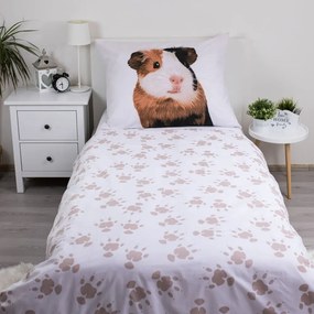 Fehér egyszemélyes pamut gyerek ágyneműhuzat 140x200 cm Guinea Pig – Jerry Fabrics