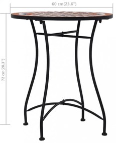 barna kerámia mozaikos bisztróasztal 60 cm