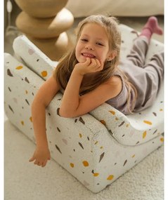 Fehér buklé-zsenília gyerek fotel Terrazzo Moon – Wigiwama