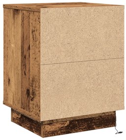 Éjjeli Szekrények LED Világítással 2 db Régi Fa 39x34.5x50 cm