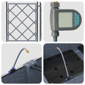 Kerti ültetők Világosszürke 120 x 120 x 126 cm Acél