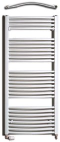 Birossi törölközőszárító radiátor - íves - fehér - 600x1320 mm
