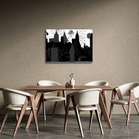 Kép - Város feliratokkal és mintákkal (70x50 cm)