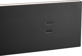2 darabos modern, állítható fekete fali lámpa USB-C-vel, LED-del - Modric