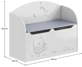 Játéktartó láda Boarta (fehér) . 1097161