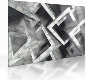 Absztrakt kép kocka (üvegen) (70x50 cm)
