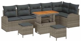 vidaXL Kerti Kanapé Szett párnával tárolóval párnával 9 pcs Szürke
