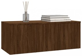 barna tölgyszínű szerelt fa TV-szekrény 80x34x30 cm