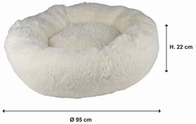 Krémszínű fekhely kutyáknak ø 95 cm – Love Story