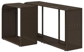 2 db barna polyrattan tárolópolc