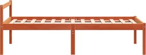 Viaszbarna tömör fenyőfa időseknek való ágy 75x190 cm