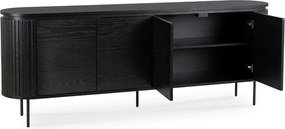 Komód 200 cm méretben, négyajtós kivitelben, fekete színben BECK