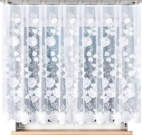 Jacquard függöny mintás 023006 , magasság 150cm, fehér színben (méterenként)