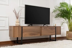 Sötét natúr színű TV-állvány diófa dekorral 180x50x29,5 cm Serenity – Kalune Design